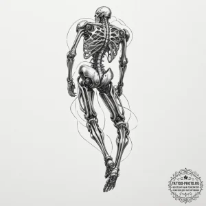 Tattoo design for a shin, a cybernetic spine,... - эскиз тату (№1751762740_0, 06.07.2025 00:45) — tattoo-photo.ru