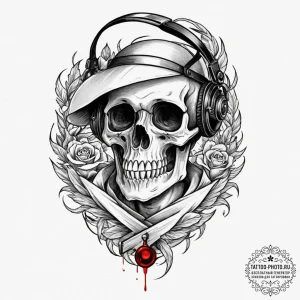 Tattoo design for shoulder, a traditional sku... - эскиз тату (№1751762908_0, 06.07.2025 00:48) — tattoo-photo.ru