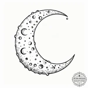Tattoo design for an arm, a crescent moon, it... - эскиз тату (№1751763836_0, 06.07.2025 01:03) — tattoo-photo.ru