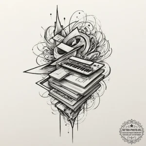 Tattoo design for an ankle, a soundwave of a... - эскиз тату (№1751764515_0, 06.07.2025 01:15) — tattoo-photo.ru