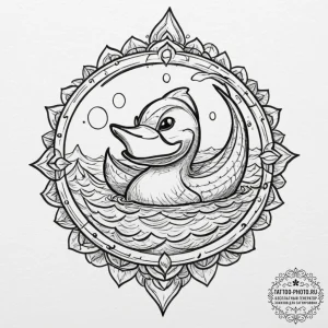 Tattoo design for an arm, a classic rubber du... - эскиз тату (№1751765448_0, 06.07.2025 01:30) — tattoo-photo.ru
