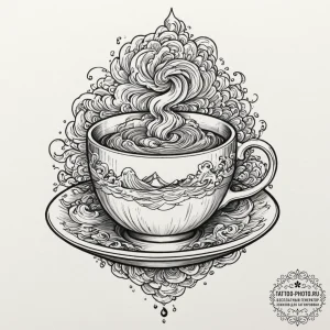 Tattoo design for an arm, a teacup, but it co... - эскиз тату (№1751766199_0, 06.07.2025 01:43) — tattoo-photo.ru