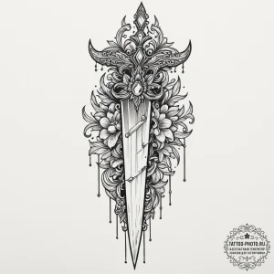 Tattoo design for a shin, a beautiful, ornate... - эскиз тату (№1751766542_0, 06.07.2025 01:49) — tattoo-photo.ru