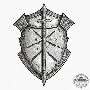 Tattoo design for shoulder, a rugged, battle-... - эскиз тату (№1751767787_0, 06.07.2025 02:09) — tattoo-photo.ru
