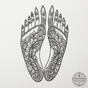 Tattoo design for a foot, a beautiful henna o... - эскиз тату (№1751767860_0, 06.07.2025 02:11) — tattoo-photo.ru