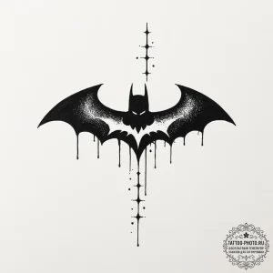 Tiny tattoo design, the silhouette of batman'... - эскиз тату (№1751768007_0, 06.07.2025 02:13) — tattoo-photo.ru