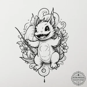 Tattoo design for shoulder, a happy little so... - эскиз тату (№1751769538_0, 06.07.2025 02:38) — tattoo-photo.ru