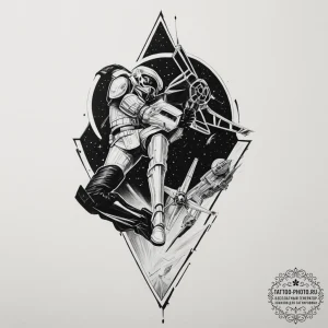 Tattoo design for a leg, a star wars sleeve,... - эскиз тату (№1751770542_0, 06.07.2025 02:55) — tattoo-photo.ru