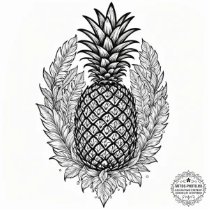 Tiny tattoo design, a pineapple, but it is al... - эскиз тату (№1751771598_0, 06.07.2025 03:13) — tattoo-photo.ru