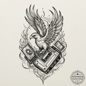 Tattoo design for an arm, a phoenix, but it i... - эскиз тату (№1751772485_0, 06.07.2025 03:28) — tattoo-photo.ru