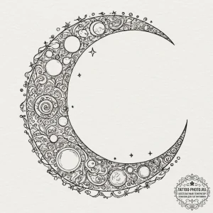 Tiny tattoo design, a diagram of the phases o... - эскиз тату (№1751773510_0, 06.07.2025 03:45) — tattoo-photo.ru