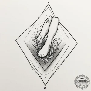 Tiny tattoo design, a single sock with a hole... - эскиз тату (№1751774100_0, 06.07.2025 03:55) — tattoo-photo.ru