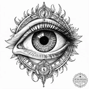 Tattoo design for an arm, a human eye, the ir... - эскиз тату (№1751774353_0, 06.07.2025 03:59) — tattoo-photo.ru