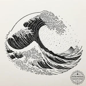 Tattoo design for shoulder, a powerful ocean... - эскиз тату (№1751775035_0, 06.07.2025 04:10) — tattoo-photo.ru