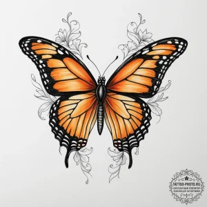 Tattoo design for shoulder, a beautiful monar... - эскиз тату (№1751775964_0, 06.07.2025 04:26) — tattoo-photo.ru