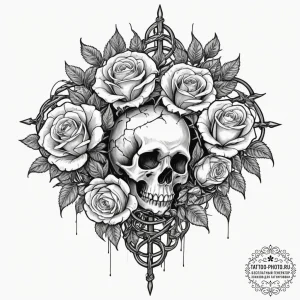 Tattoo design for an ankle, a band of barbed... - эскиз тату (№1751776050_0, 06.07.2025 04:27) — tattoo-photo.ru