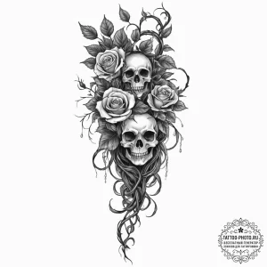 Tattoo design for a leg wrap, a thorny vine f... - эскиз тату (№1751778266_0, 06.07.2025 05:04) — tattoo-photo.ru