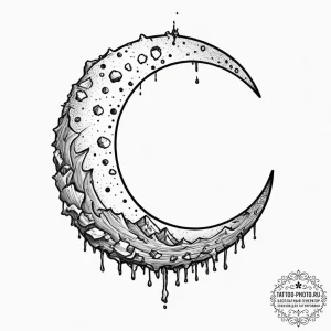 Tattoo design for an arm, a crescent moon, it... - эскиз тату (№1751780051_0, 06.07.2025 05:34) — tattoo-photo.ru