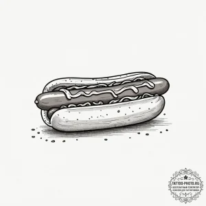 Tattoo design for an arm, a hot dog, but the... - эскиз тату (№1751781060_0, 06.07.2025 05:51) — tattoo-photo.ru