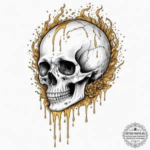 Tattoo design for shoulder, a crying human sk... - эскиз тату (№1751782493_0, 06.07.2025 06:14) — tattoo-photo.ru