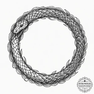 Tattoo design for shoulder, an ouroboros (sna... - эскиз тату (№1751783505_0, 06.07.2025 06:31) — tattoo-photo.ru