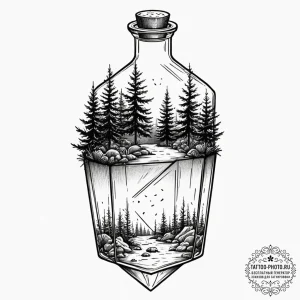 Tattoo design for an arm, a forest treeline,... - эскиз тату (№1751784433_0, 06.07.2025 06:47) — tattoo-photo.ru