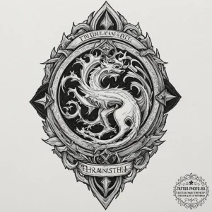 Tattoo design for a leg, the different house... - эскиз тату (№1751785104_0, 06.07.2025 06:58) — tattoo-photo.ru