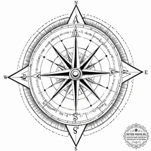 Tattoo design for shoulder, a compass rose, b... - эскиз тату (№1751785274_0, 06.07.2025 07:01) — tattoo-photo.ru