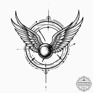 Tiny tattoo design, the golden snitch from ha... - эскиз тату (№1751786453_0, 06.07.2025 07:20) — tattoo-photo.ru