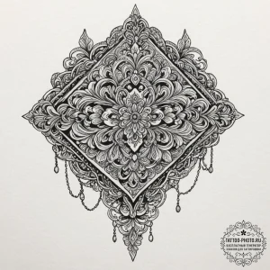 Tattoo design for shoulder, a beautiful lace... - эскиз тату (№1751789576_0, 06.07.2025 08:12) — tattoo-photo.ru