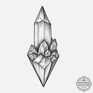 Tiny tattoo design, a single, perfect crystal... - эскиз тату (№1751789658_0, 06.07.2025 08:14) — tattoo-photo.ru