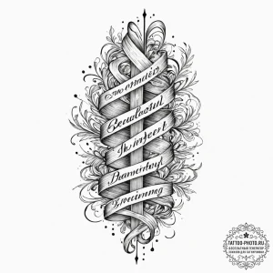 Tattoo design for an ankle, a quote in a beau... - эскиз тату (№1751789741_0, 06.07.2025 08:15) — tattoo-photo.ru
