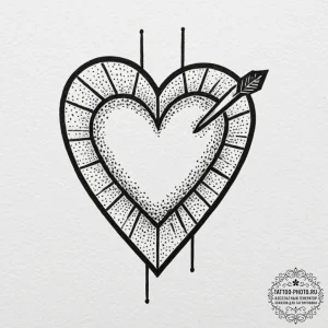 Tiny tattoo design, a simple heart, pierced b... - эскиз тату (№1751789904_0, 06.07.2025 08:18) — tattoo-photo.ru