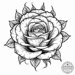 Rose, tattoo sketch design, clean lines, cris... - эскиз тату (№1751790529_0, 06.07.2025 08:28) — tattoo-photo.ru
