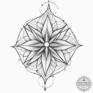 Wind rose, concept art for tattoo, black outl... - эскиз тату (№1751792258_0, 06.07.2025 08:57) — tattoo-photo.ru