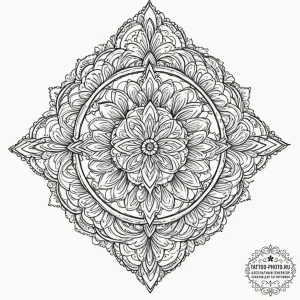 Tattoo sketch a complex, interwoven pattern t... - эскиз тату (№1751792596_0, 06.07.2025 09:03) — tattoo-photo.ru