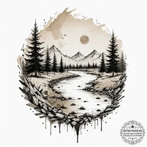 Tattoo design a fading abstract battlefield s... - эскиз тату (№1751793528_0, 06.07.2025 09:18) — tattoo-photo.ru