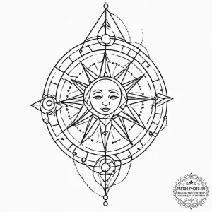 Tattoo design a geometric pattern of the zodi... - эскиз тату (№1751795050_0, 06.07.2025 09:44) — tattoo-photo.ru