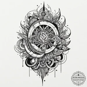 Amulet, tattoo line art, on a clean white pap... - эскиз тату (№1751795552_0, 06.07.2025 09:52) — tattoo-photo.ru