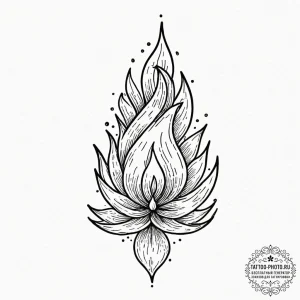 Flame, artistic tattoo sketch, linework tatto... - эскиз тату (№1751796989_0, 06.07.2025 10:16) — tattoo-photo.ru