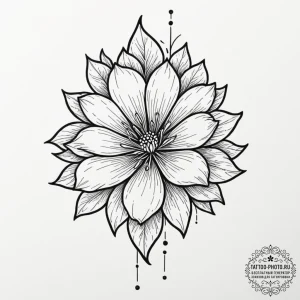 Tattoo design a floral design with a subtle,... - эскиз тату (№1751797245_0, 06.07.2025 10:20) — tattoo-photo.ru