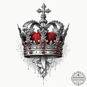 Tattoo design a king's crown on one, a queen'... - эскиз тату (№1751797330_0, 06.07.2025 10:22) — tattoo-photo.ru
