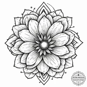 Tattoo sketch a flower with a spiral galaxy a... - эскиз тату (№1751798952_0, 06.07.2025 10:49) — tattoo-photo.ru