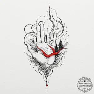 Tattoo design 'lag' with wavy, distorted text... - эскиз тату (№1751799552_0, 06.07.2025 10:59) — tattoo-photo.ru