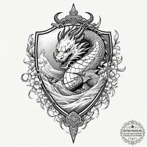 Tattoo design a medieval shield with a single... - эскиз тату (№1751799807_0, 06.07.2025 11:03) — tattoo-photo.ru
