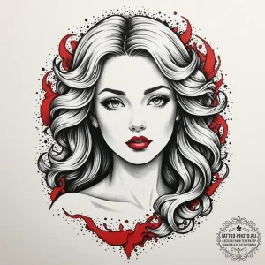 Aphrodite, concept art for tattoo, new school... - эскиз тату (№1751799892_0, 06.07.2025 11:04) — tattoo-photo.ru