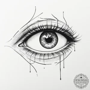 Tattoo design a stylized monster's eye peerin... - эскиз тату (№1751802795_0, 06.07.2025 11:53) — tattoo-photo.ru