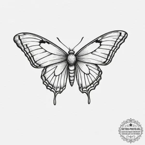 Moth, artistic tattoo sketch, black and white... - эскиз тату (№1751802881_0, 06.07.2025 11:54) — tattoo-photo.ru