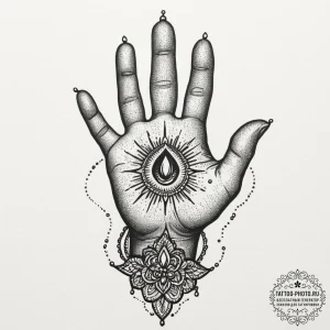 Hand of fatima, tattoo flash sheet design, bl... - эскиз тату (№1751813298_0, 06.07.2025 14:48) — tattoo-photo.ru