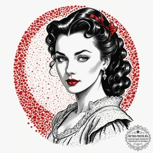 A graphic novel portrait of scarlett o'hara f... - эскиз тату (№1751814478_0, 06.07.2025 15:07) — tattoo-photo.ru